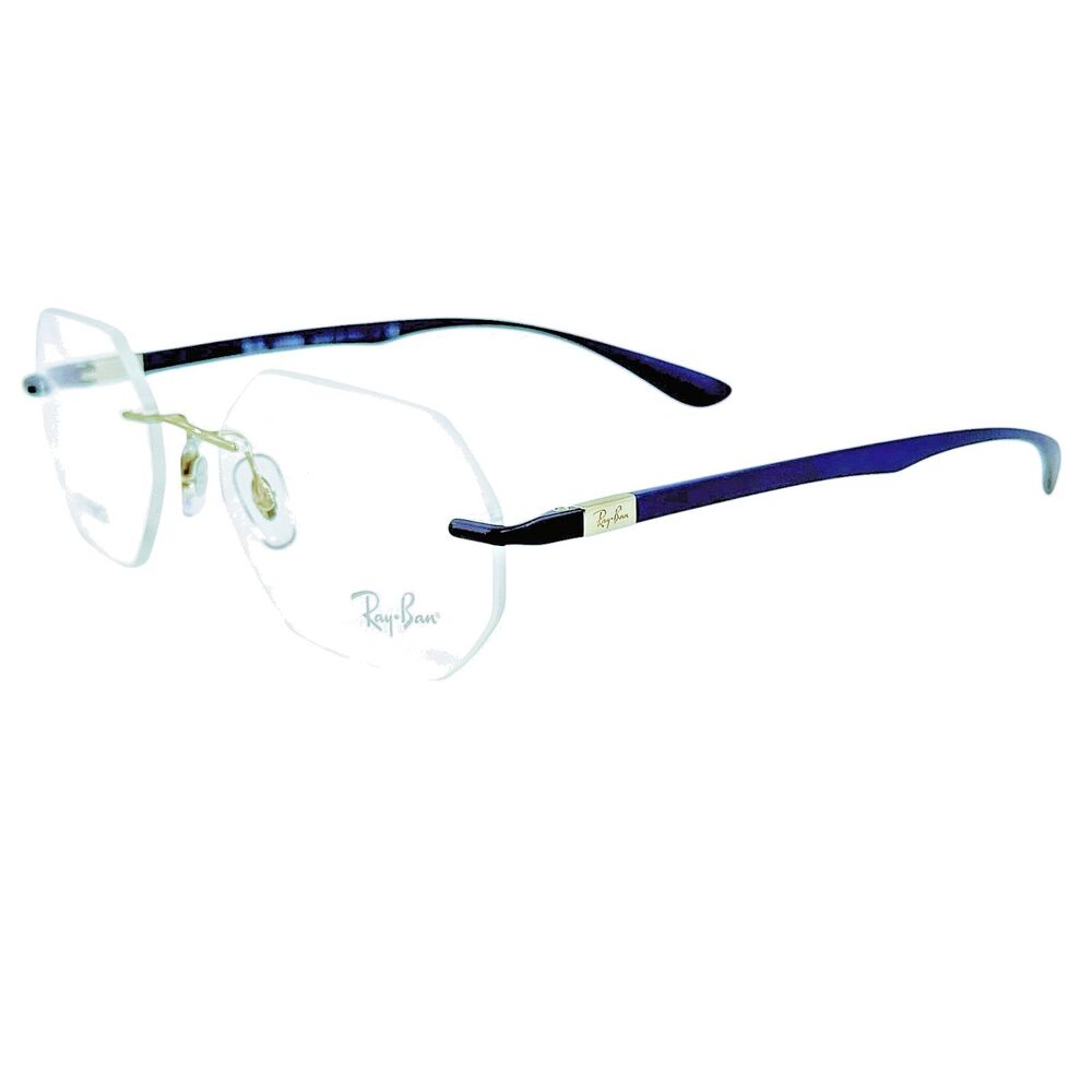 Ray Ban RB8765 Unisex Metal Rimless Eyeglass Frame 1216 Silver 53-17 Italy